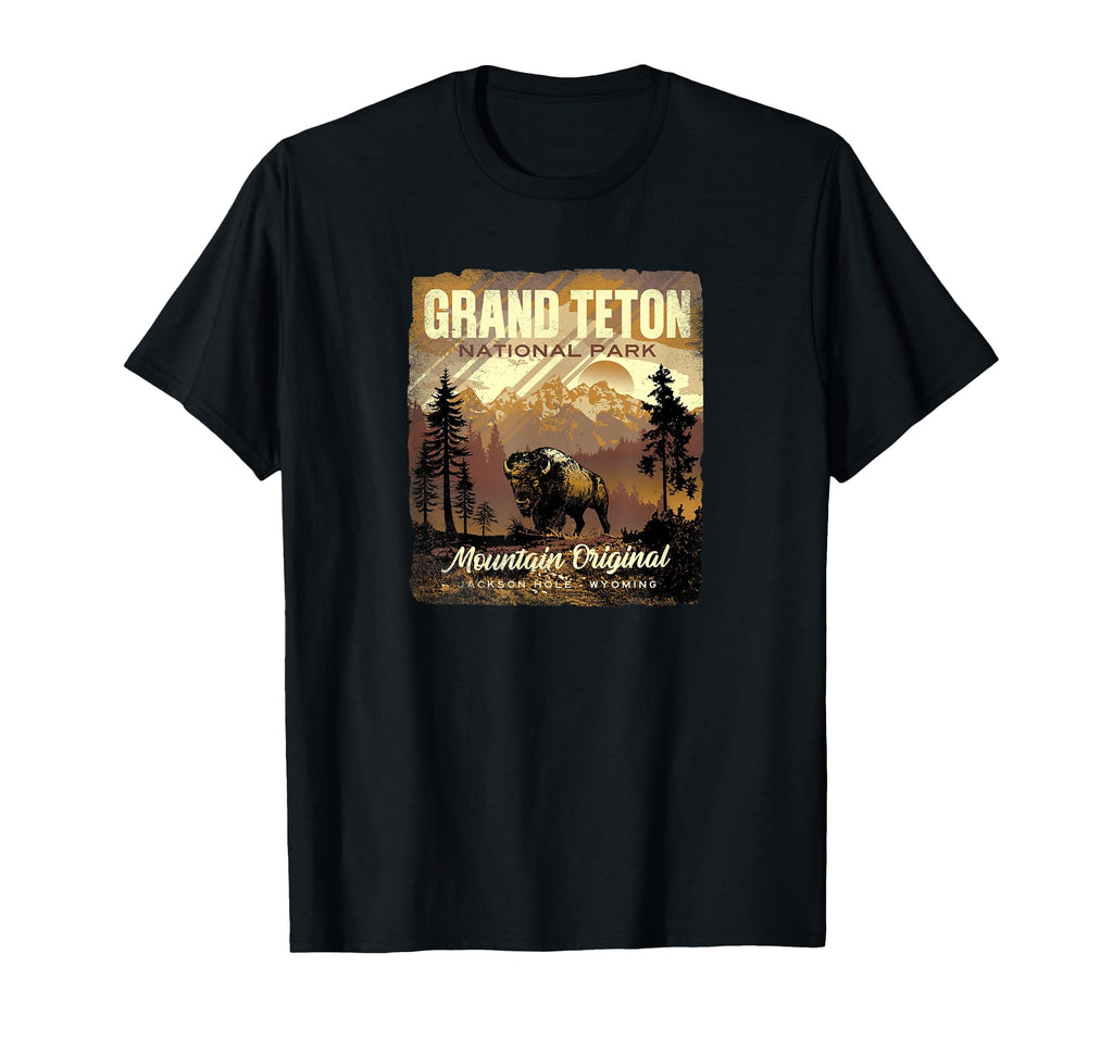 Grand Teton National Park Bison T-Shirt - Custom Art Print Unisex - T-Shirt, Sweatshirt, Hoodie