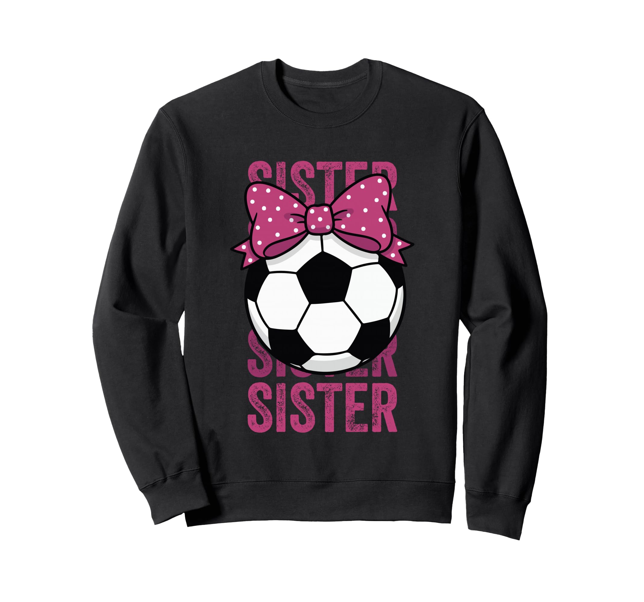 Soccer Sister Ball Coquette Bow Sweatshirt - Aesthetic Graphic for Adults - T-Shirt, Sweatshirt, Hoodie