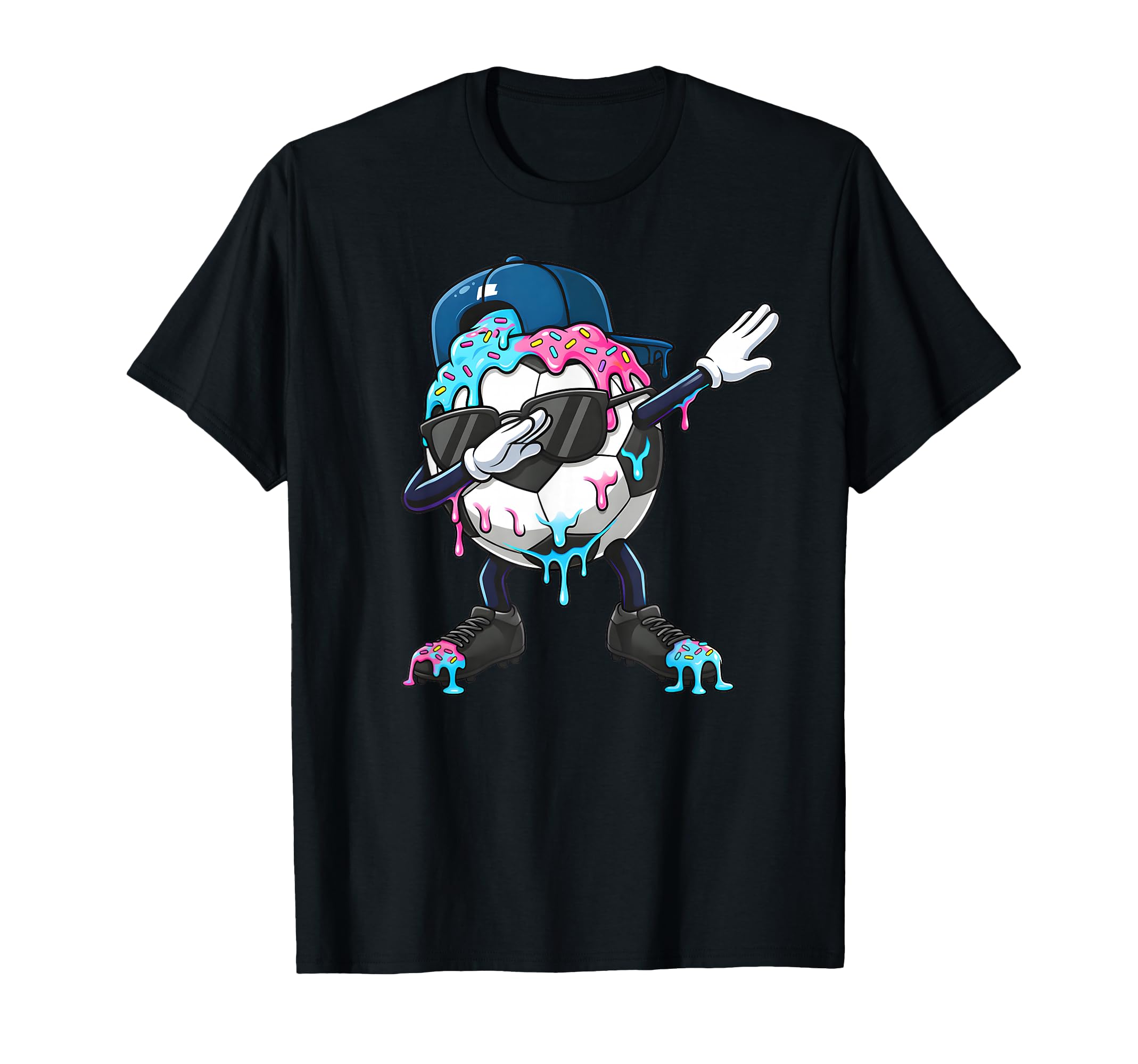 Dabbing Soccer Ball Drip Sunglasses T-Shirt - Graphic Print for Adults - T-Shirt, Sweatshirt, Hoodie