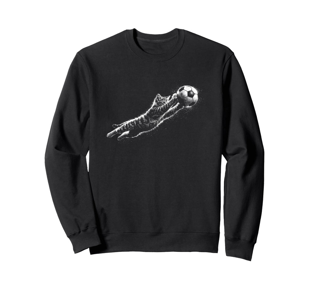 Funny Kitten Soccer Goalie Cat Sweatshirt - Fun Novelty Design Men Women - T-Shirt, Sweatshirt, Hoodie
