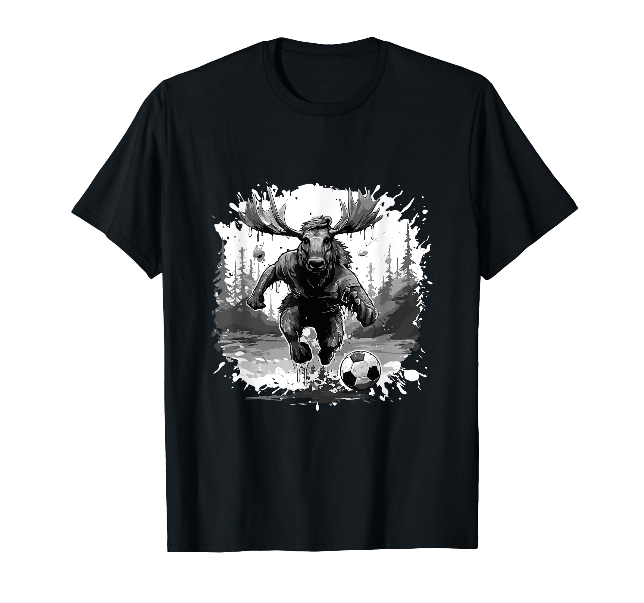 Moose Playing Soccer Sports Team T-Shirt - Casual Everyday Wear Unisex - T-Shirt, Sweatshirt, Hoodie