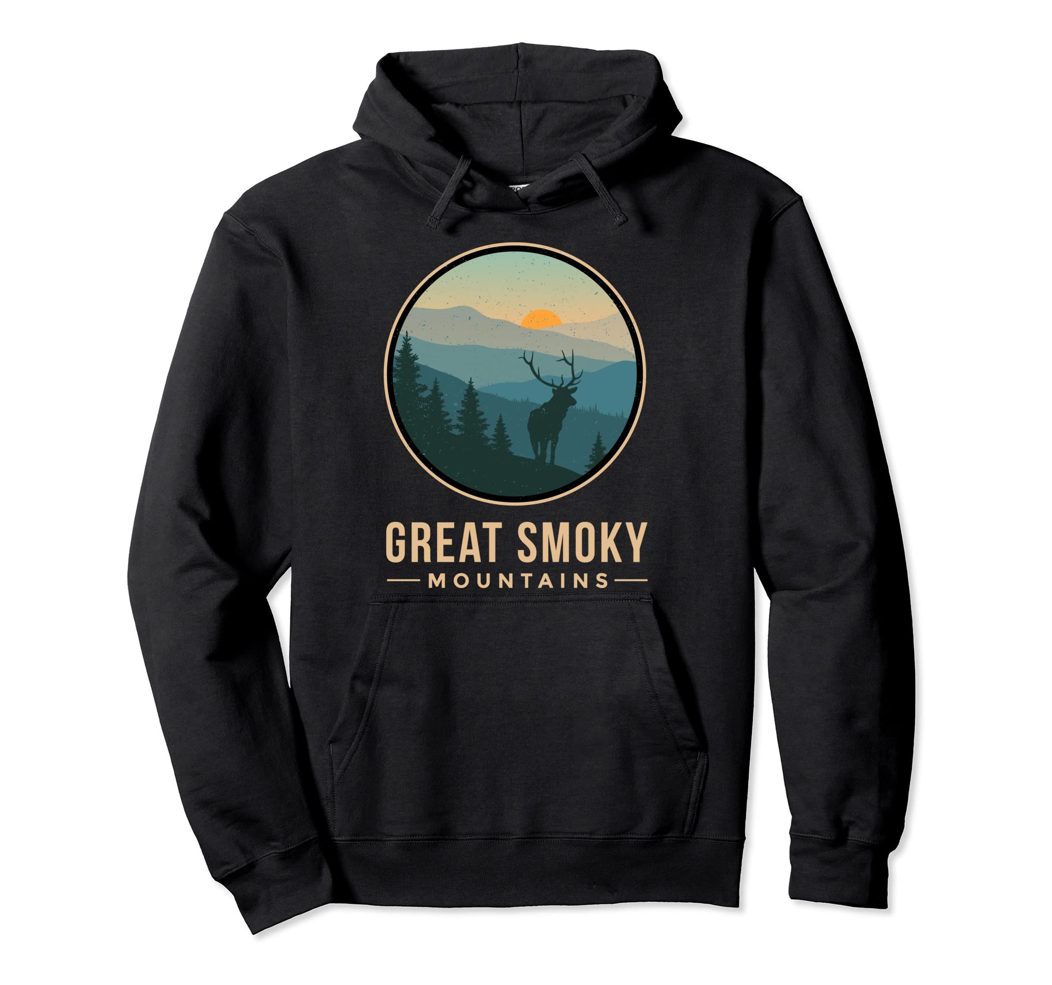 Great Smoky Mountains Deer Great Smoky Hoodie - Custom Art Print Men Women - T-Shirt, Sweatshirt, Hoodie