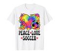 Peace Love Soccer Lover 60S 70S T-Shirt - Aesthetic Graphic Men Women - T-Shirt, Sweatshirt, Hoodie