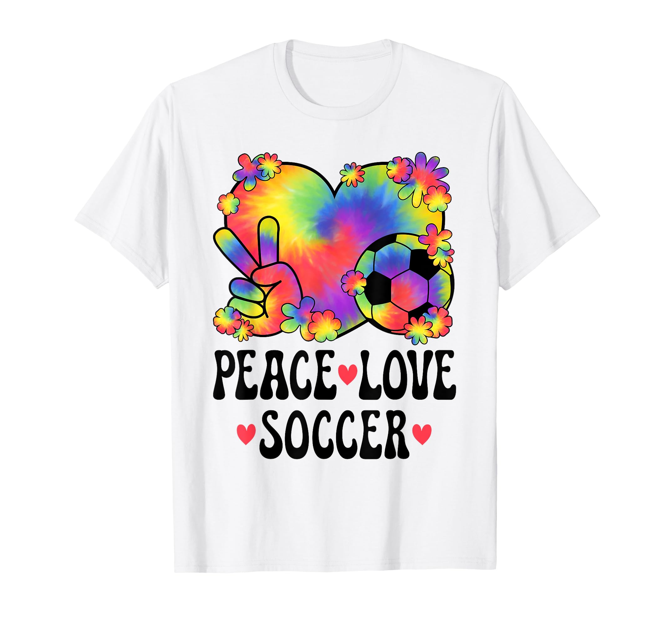 Peace Love Soccer Lover 60S 70S T-Shirt - Aesthetic Graphic Men Women - T-Shirt, Sweatshirt, Hoodie