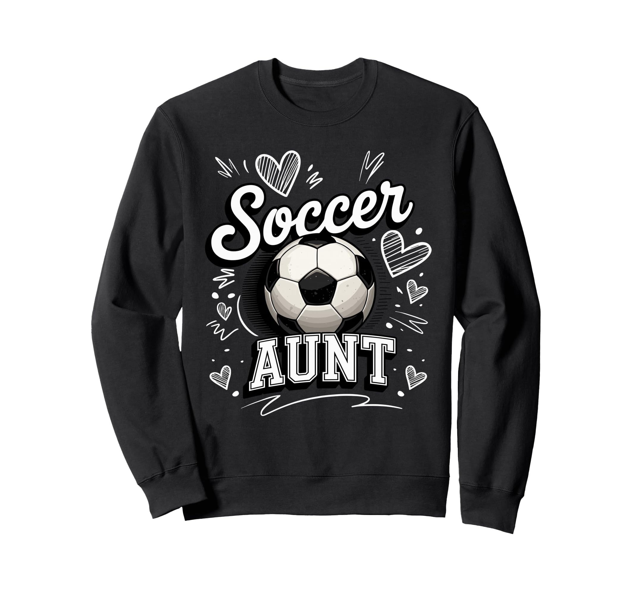 Soccer Aunt Heart Football Game Day Sweatshirt - Streetwear Style Unisex - T-Shirt, Sweatshirt, Hoodie