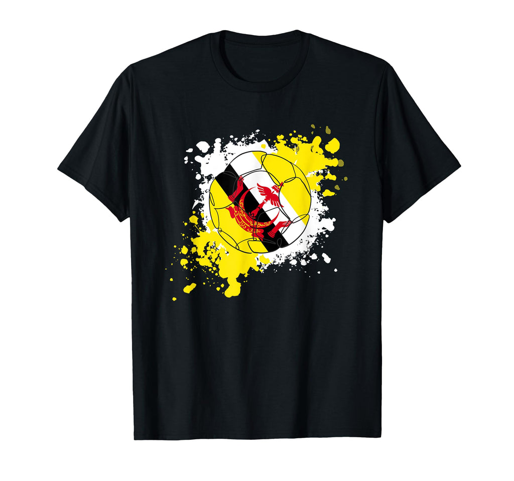 Soccer Ball Flag Brunei T-Shirt - Novelty Apparel for Adults - T-Shirt, Sweatshirt, Hoodie