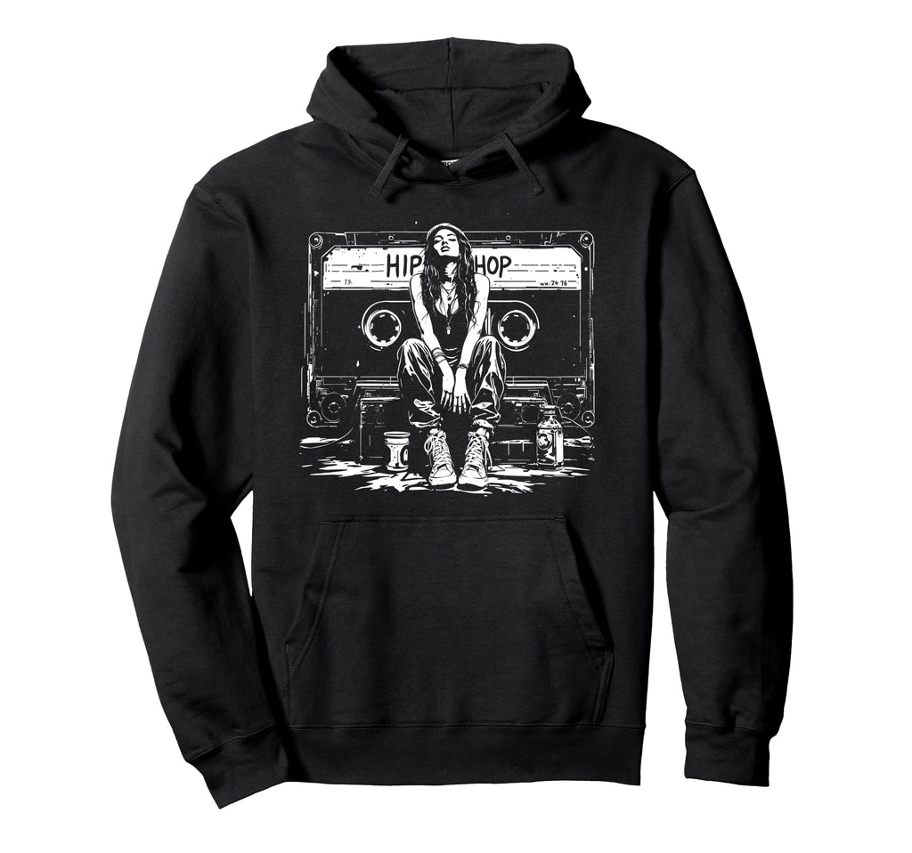 Cassette Tape Hip Hop Graffiti Grunge Hoodie - Aesthetic Graphic Men Women - T-Shirt, Sweatshirt, Hoodie