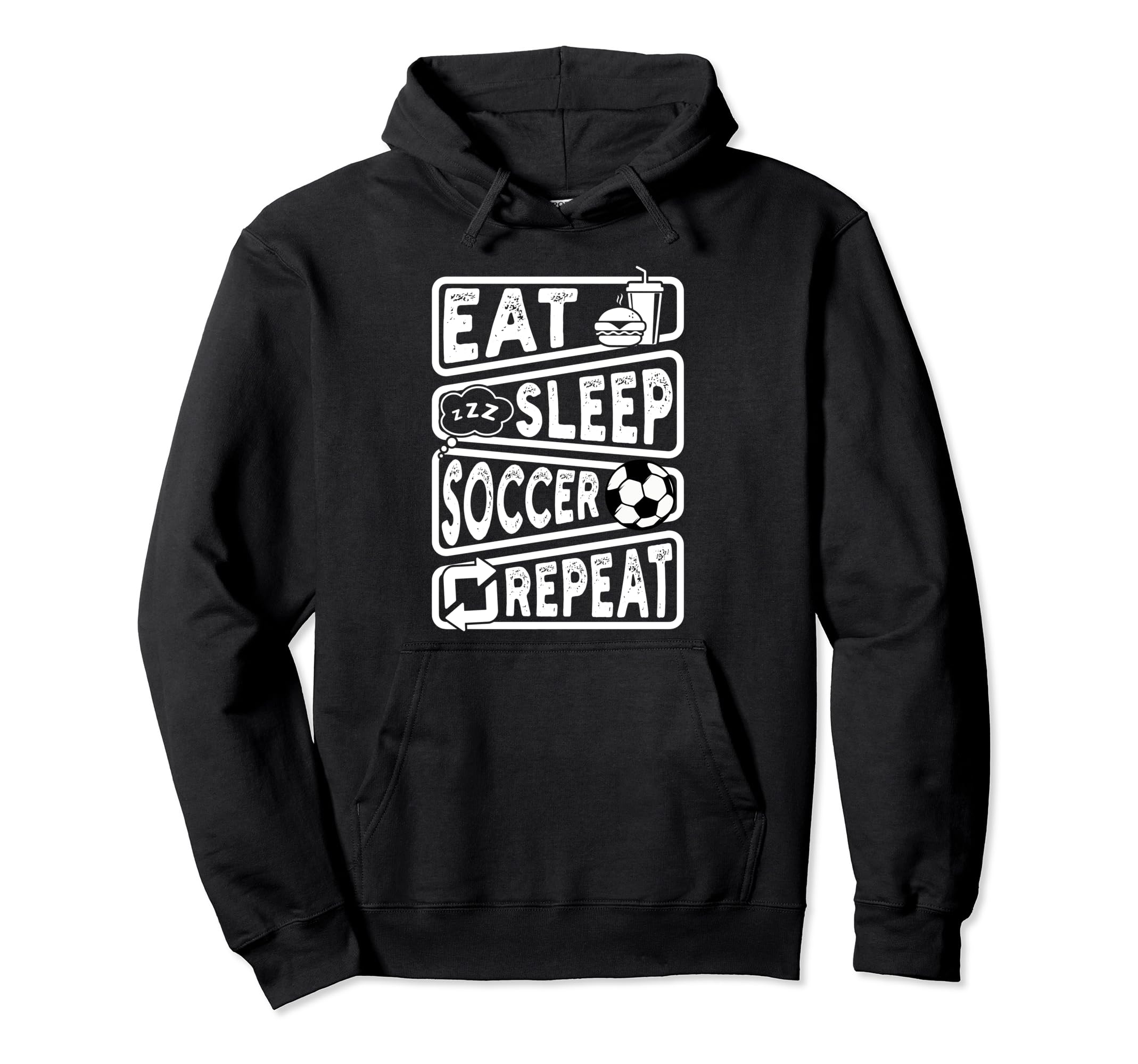 Eat Sleep Soccer Repeat Soccer Player Hoodie - Custom Art Print Men Women - T-Shirt, Sweatshirt, Hoodie