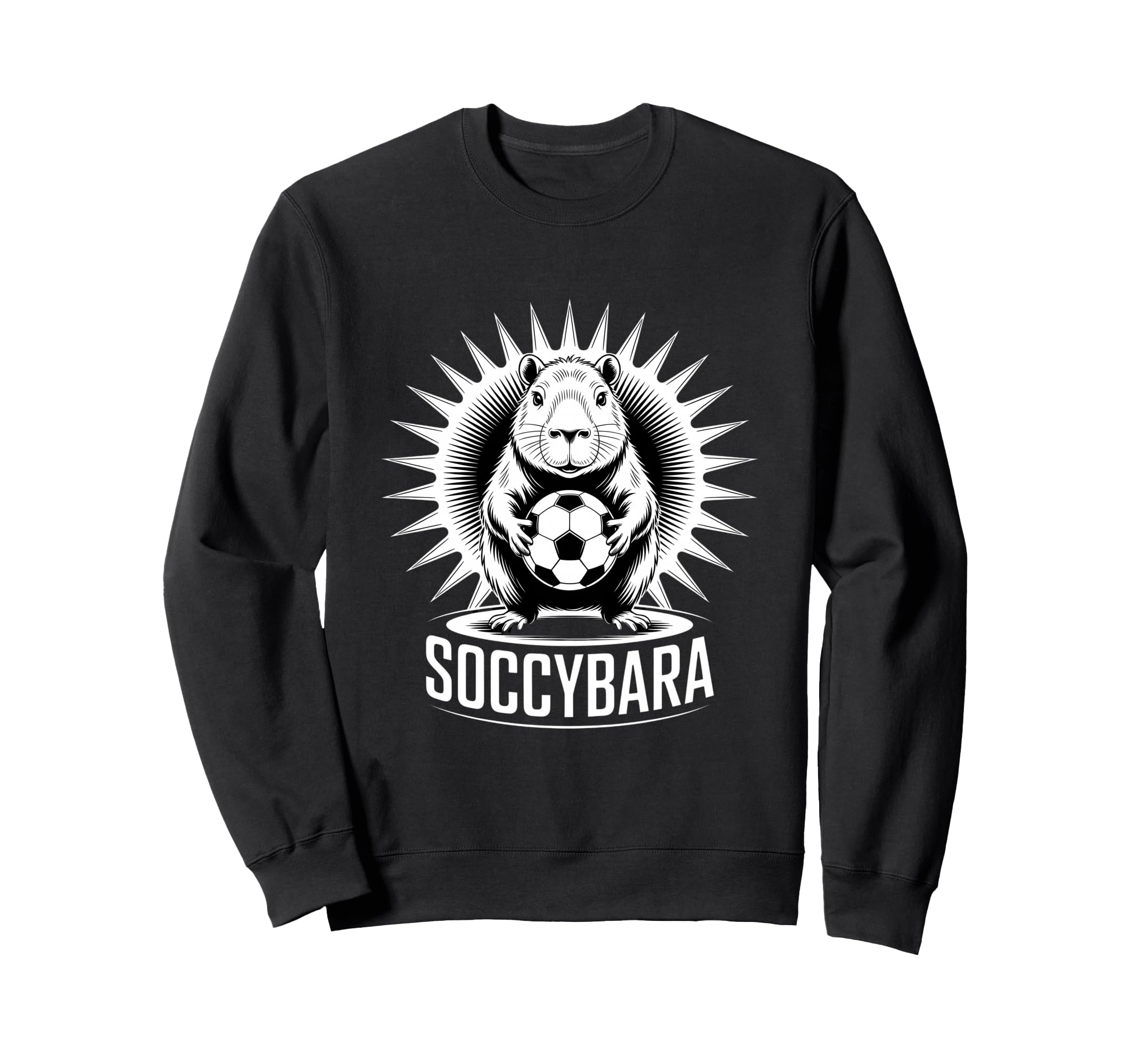 Funny Soccybara Capybara Soccer Sweatshirt - Unique Graphic for Adults - T-Shirt, Sweatshirt, Hoodie