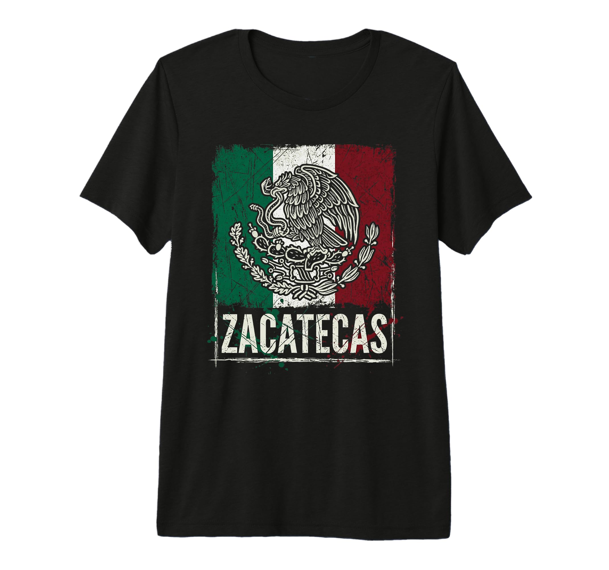 Zacatecas Mexico Flag Distressed Eagle T-Shirt - Unique Graphic Men Women - T-Shirt, Sweatshirt, Hoodie