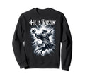 He Is Rizzin Jesus Playing Soccer Sweatshirt - Aesthetic Graphic Men Women - T-Shirt, Sweatshirt, Hoodie