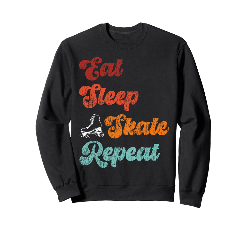 Roller Skating Skate 1970S Eat Sleep Sweatshirt - Custom Art Print Unisex - T-Shirt, Sweatshirt, Hoodie