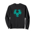 Soccer Ball Teal Heart Mom Fan Sweatshirt - Minimalist Print for Adults - T-Shirt, Sweatshirt, Hoodie