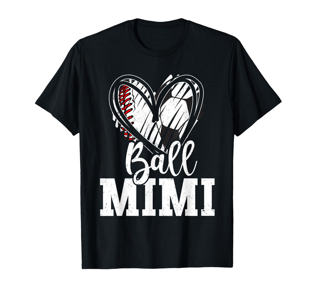 Ball Grandma Heart Baseball Soccer T-Shirt - Fun Novelty Design Men Women - T-Shirt, Sweatshirt, Hoodie
