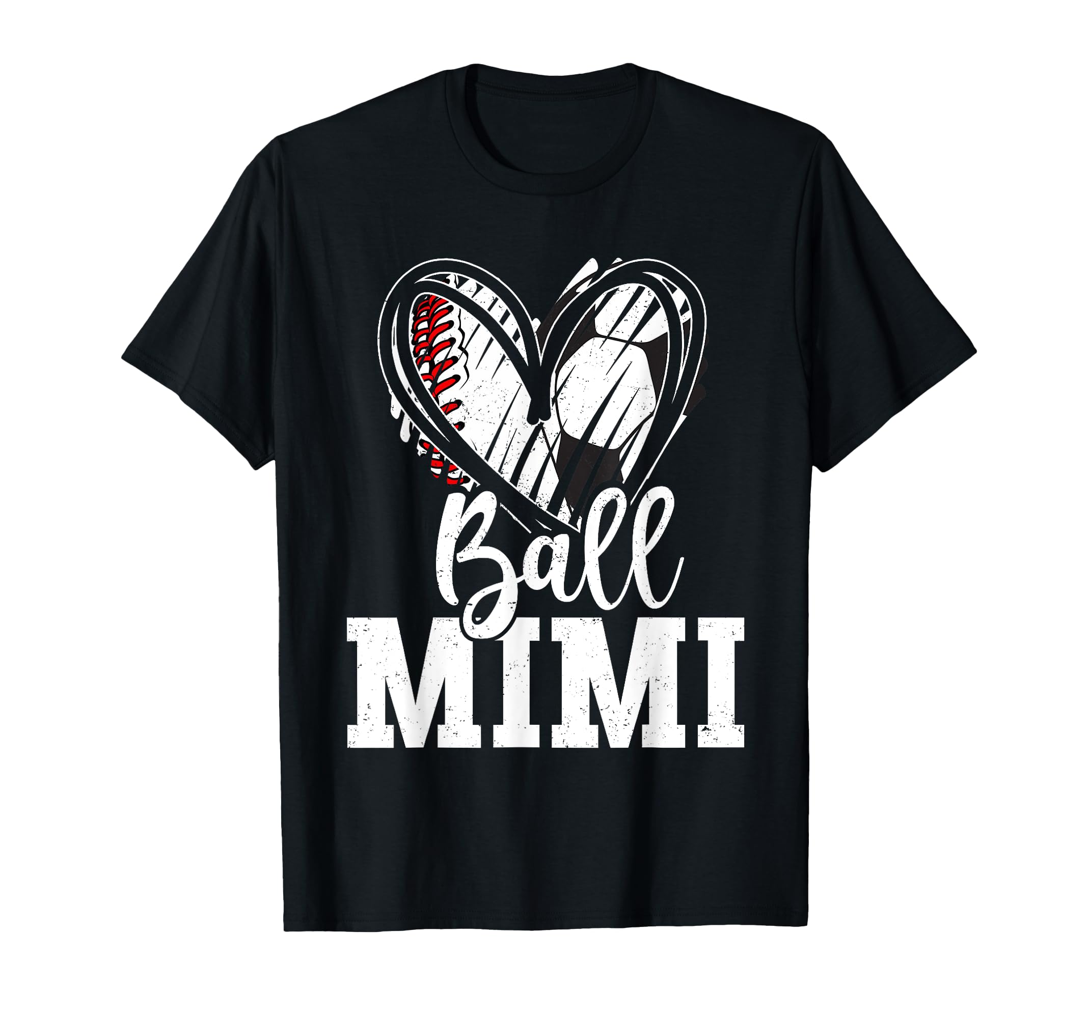 Ball Grandma Heart Baseball Soccer T-Shirt - Fun Novelty Design Men Women - T-Shirt, Sweatshirt, Hoodie
