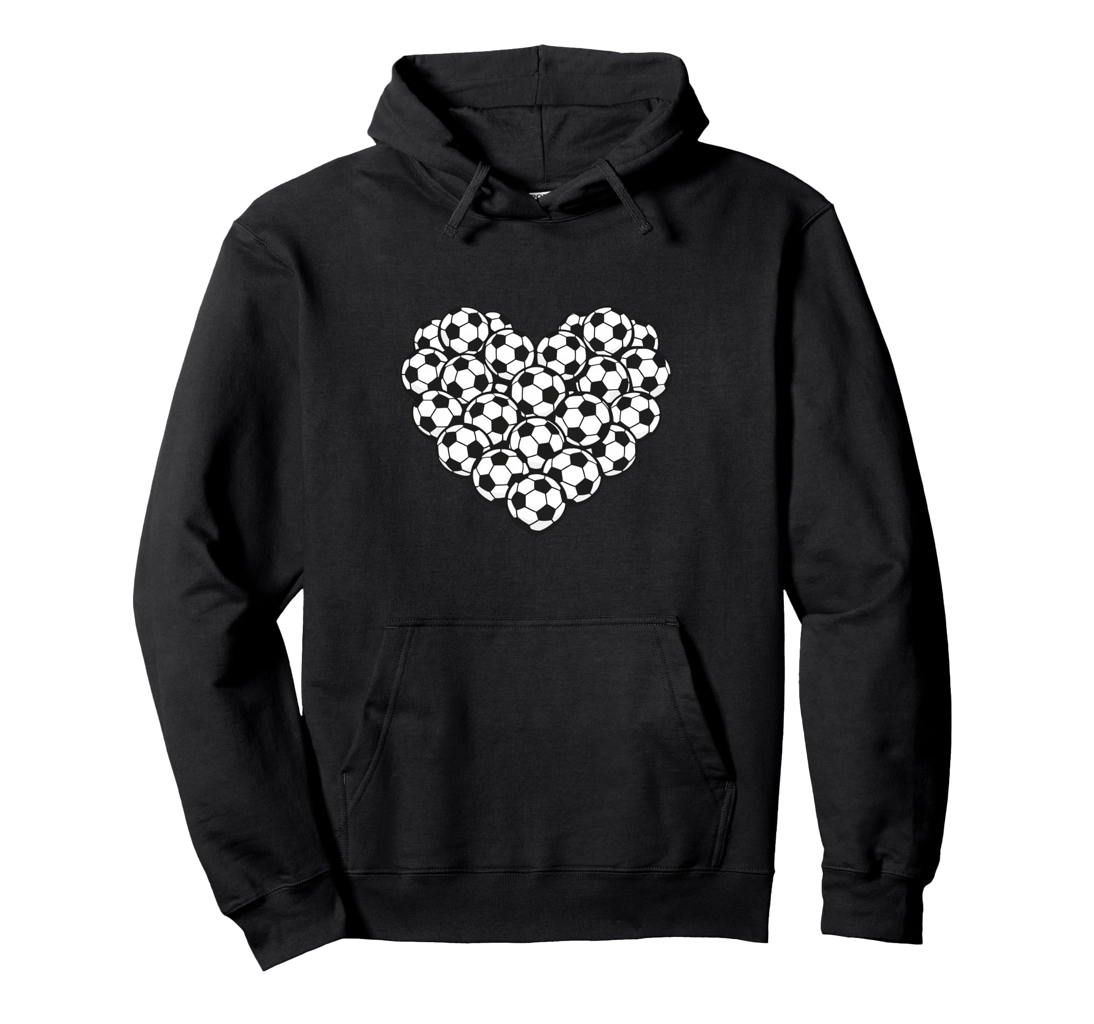 Heart Shaped Soccer Ball Artwork Hoodie - Trendy Graphic Unisex - T-Shirt, Sweatshirt, Hoodie