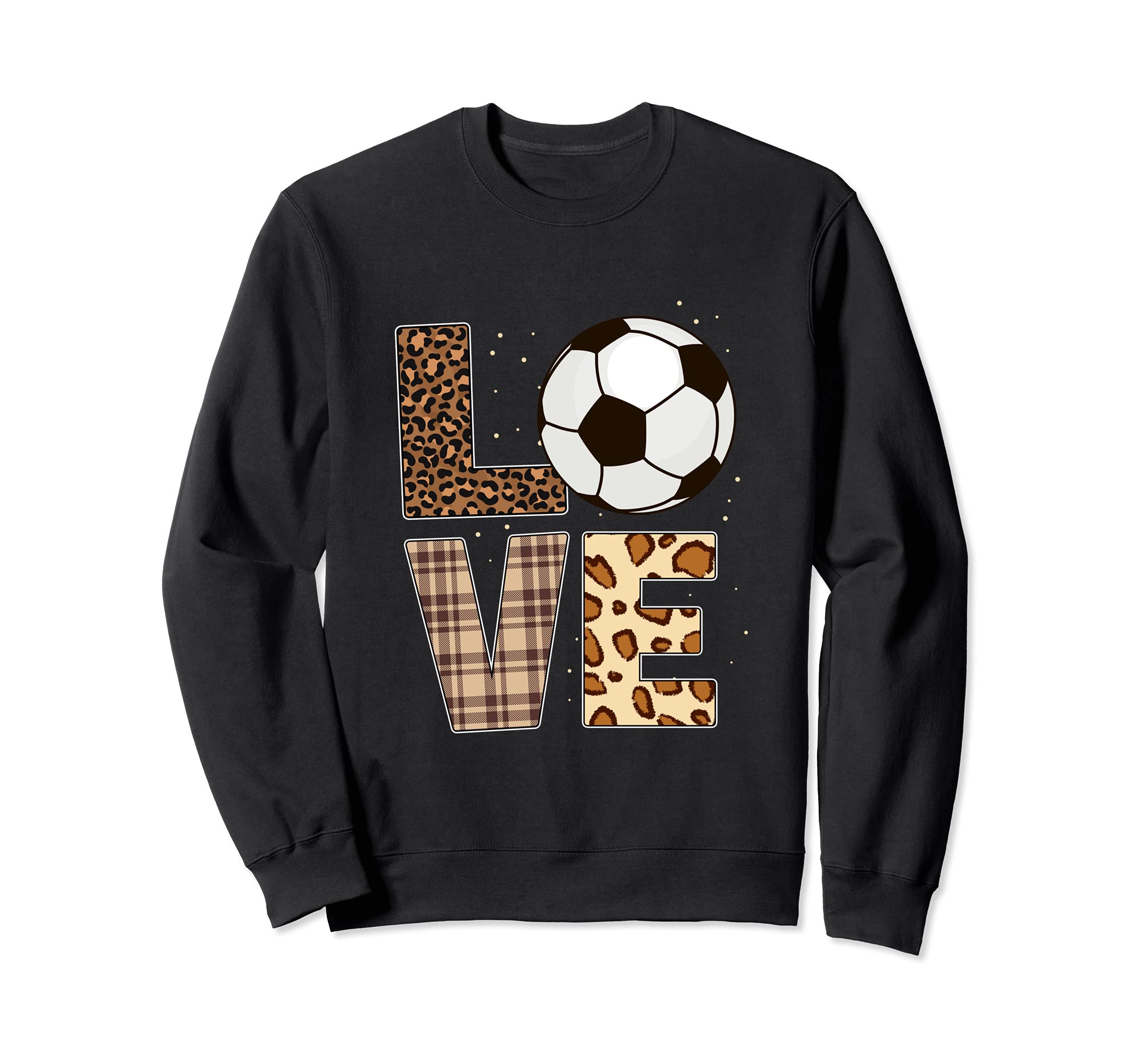 Soccer Player Love Soccer Leopard Sweatshirt - Casual Everyday Wear Unisex - T-Shirt, Sweatshirt, Hoodie