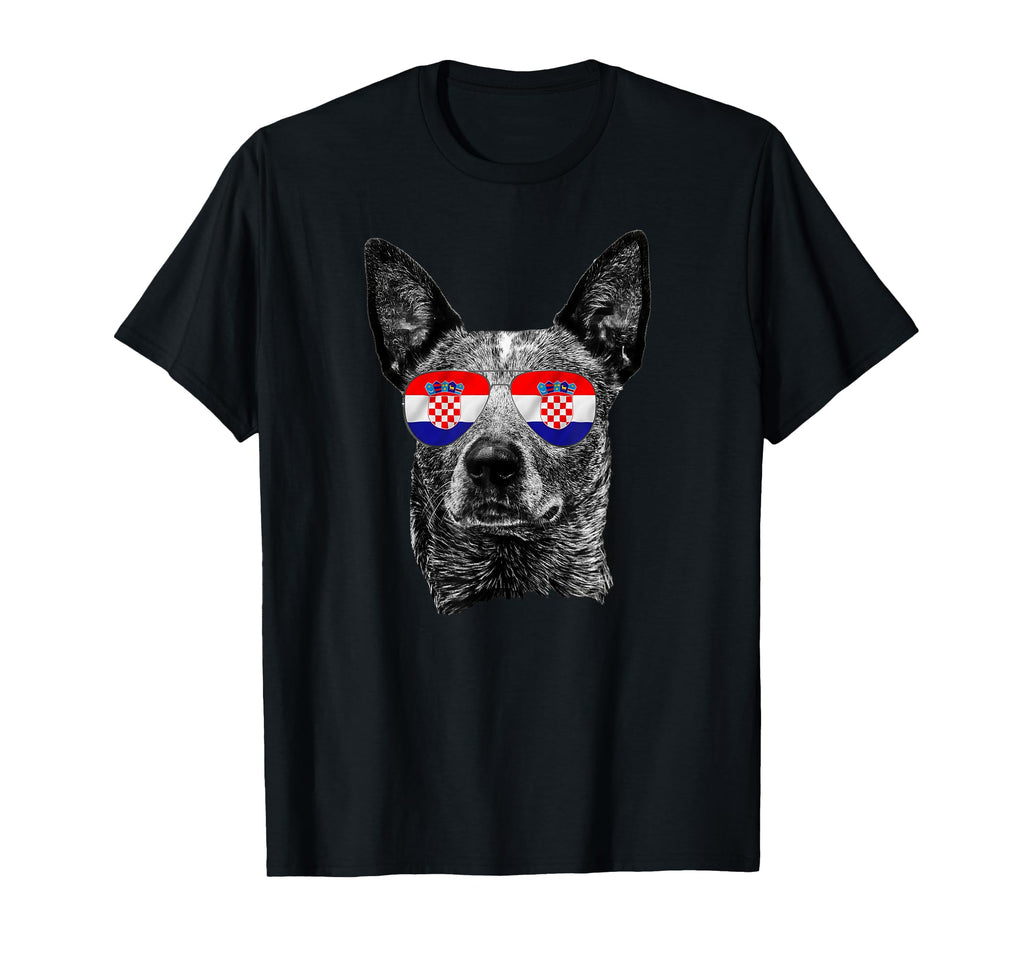 Croatia Dog Flag Sunglasses Football T-Shirt - Custom Art Print Men Women - T-Shirt, Sweatshirt, Hoodie