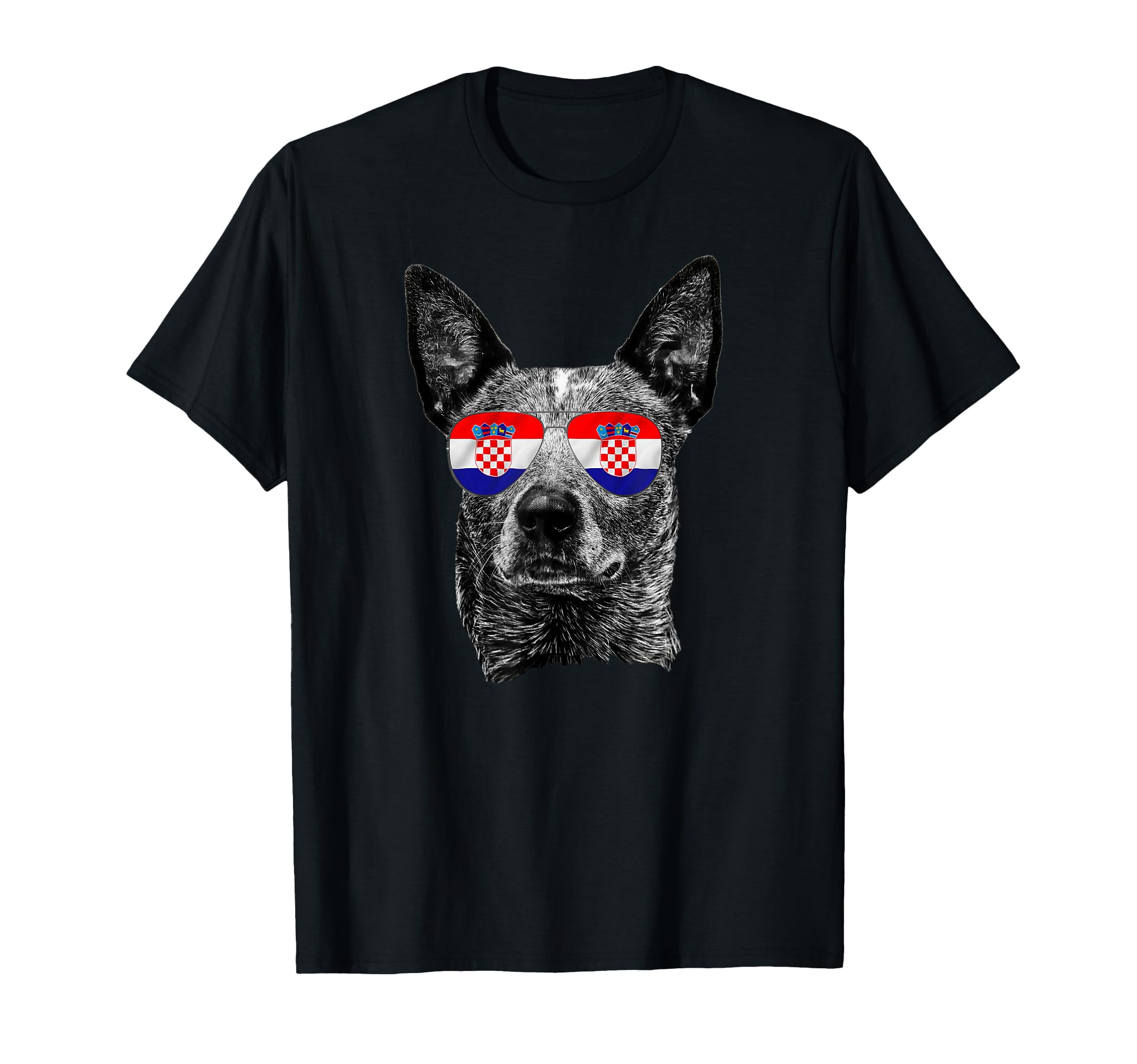 Croatia Dog Flag Sunglasses Football T-Shirt - Custom Art Print Men Women - T-Shirt, Sweatshirt, Hoodie