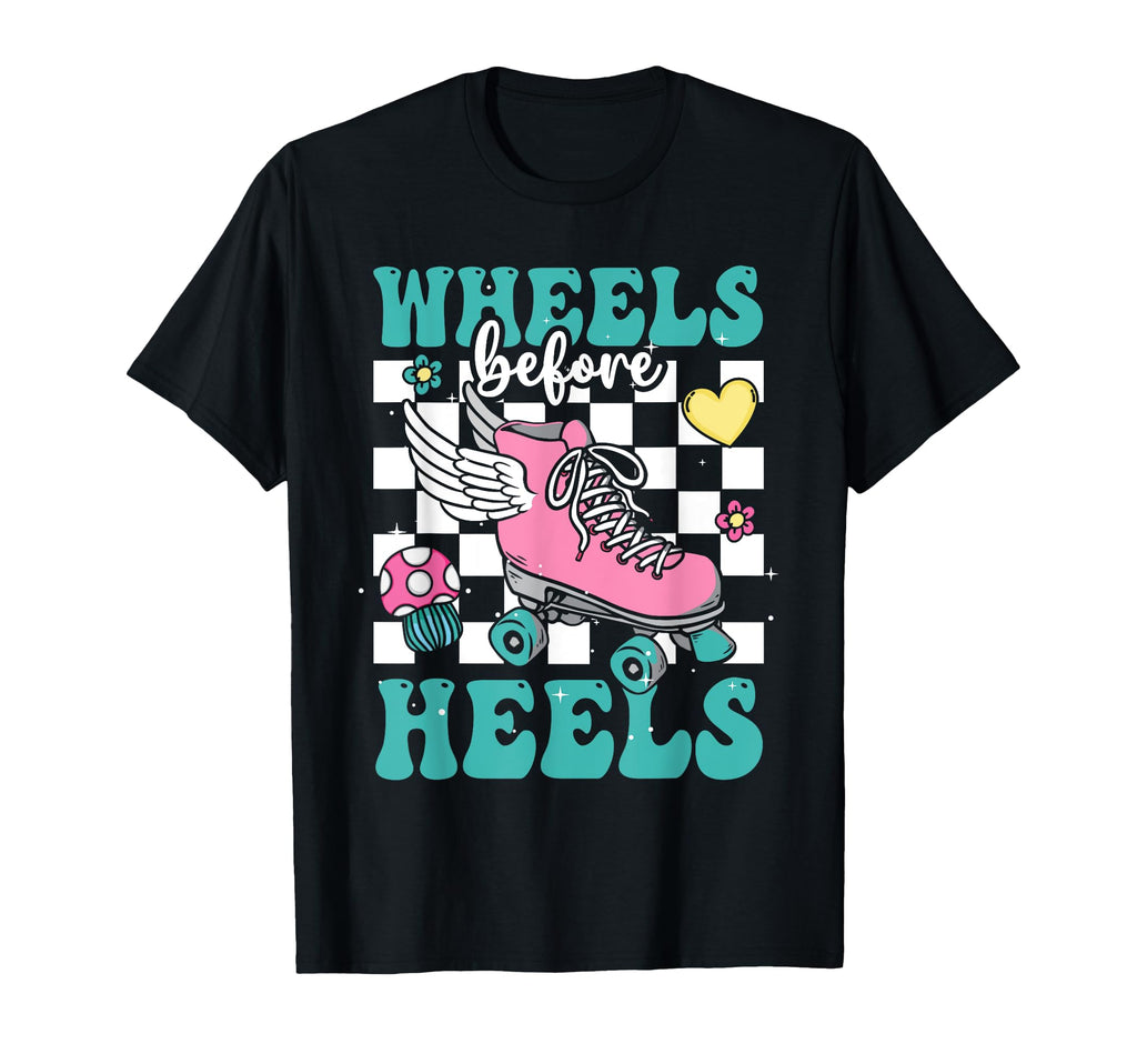 Funny Roller Skater Wheels Before T-Shirt - Minimalist Print for Adults - T-Shirt, Sweatshirt, Hoodie