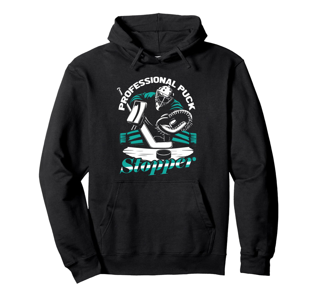 Goalie Puck Goalkeeper Ice Hockey Puck Hoodie - Trendy Graphic Unisex - T-Shirt, Sweatshirt, Hoodie