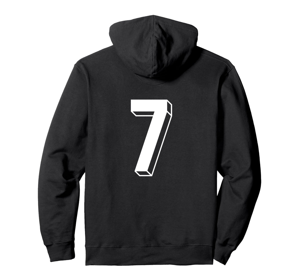 Number 7 Backside 80S 90S Team Jersey Hoodie - Unique Graphic for Adults - T-Shirt, Sweatshirt, Hoodie