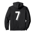 Number 7 Backside 80S 90S Team Jersey Hoodie - Unique Graphic for Adults - T-Shirt, Sweatshirt, Hoodie