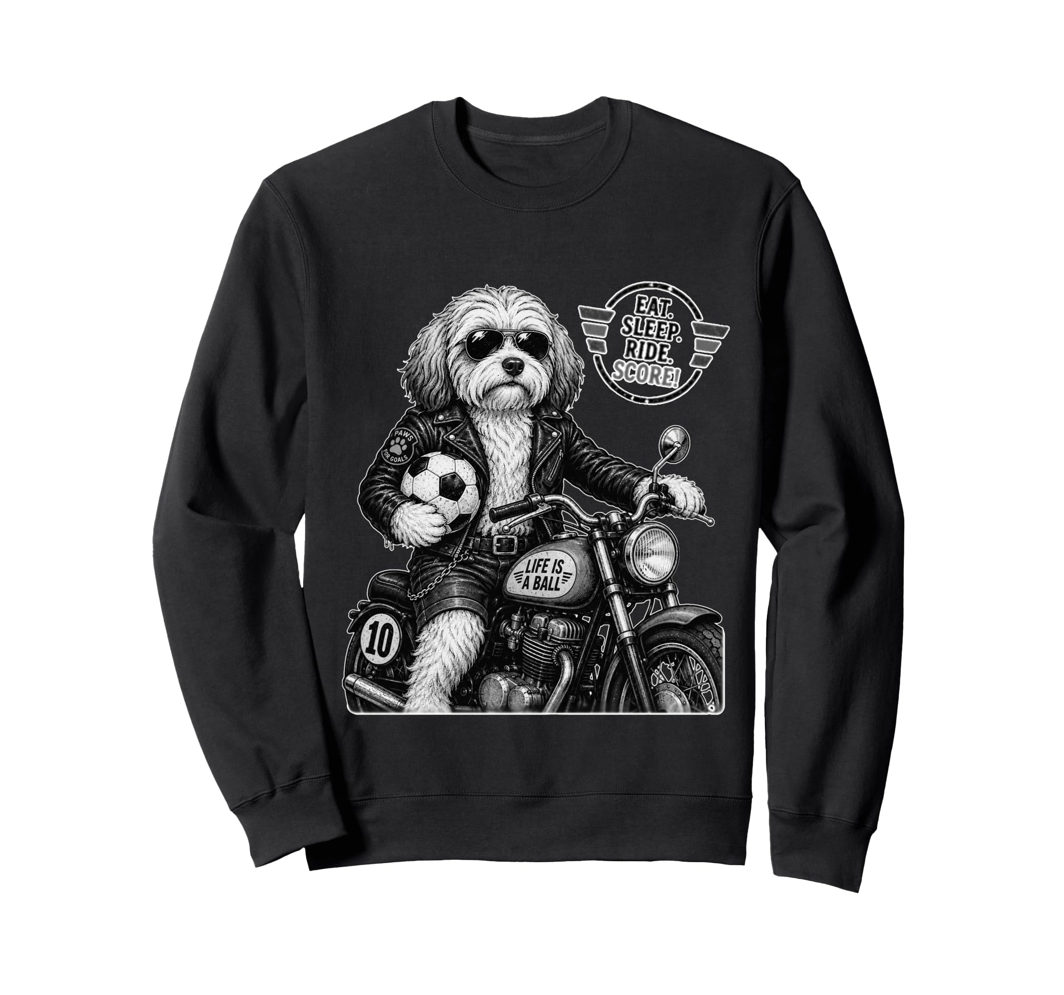 Havanese Motorbike Love Footbal Sweatshirt - Unique Graphic Men Women - T-Shirt, Sweatshirt, Hoodie