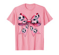 Coquette Bow Soccer Ball Pattern T-Shirt - Fun Novelty Design for Adults - T-Shirt, Sweatshirt, Hoodie