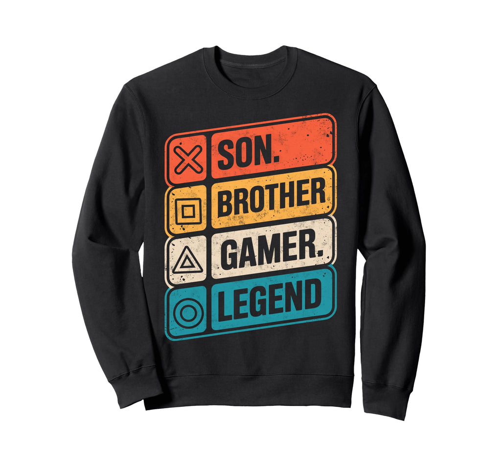 Son Brother Gamer Legend Video Game Sweatshirt - Custom Art Print Unisex - T-Shirt, Sweatshirt, Hoodie