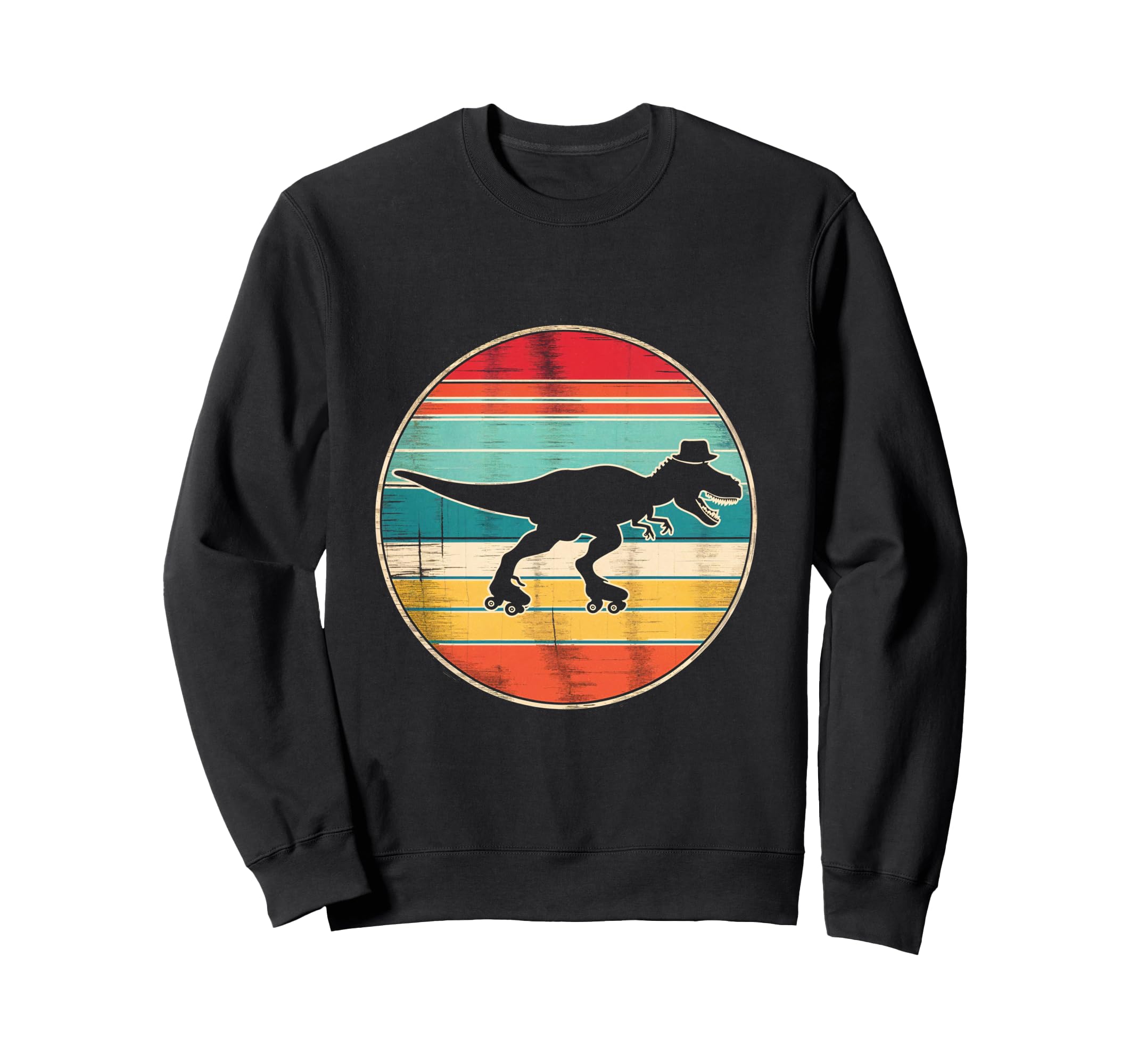 Roller Skating Dinosaur T Rex Sweatshirt - Custom Art Print Men Women - T-Shirt, Sweatshirt, Hoodie