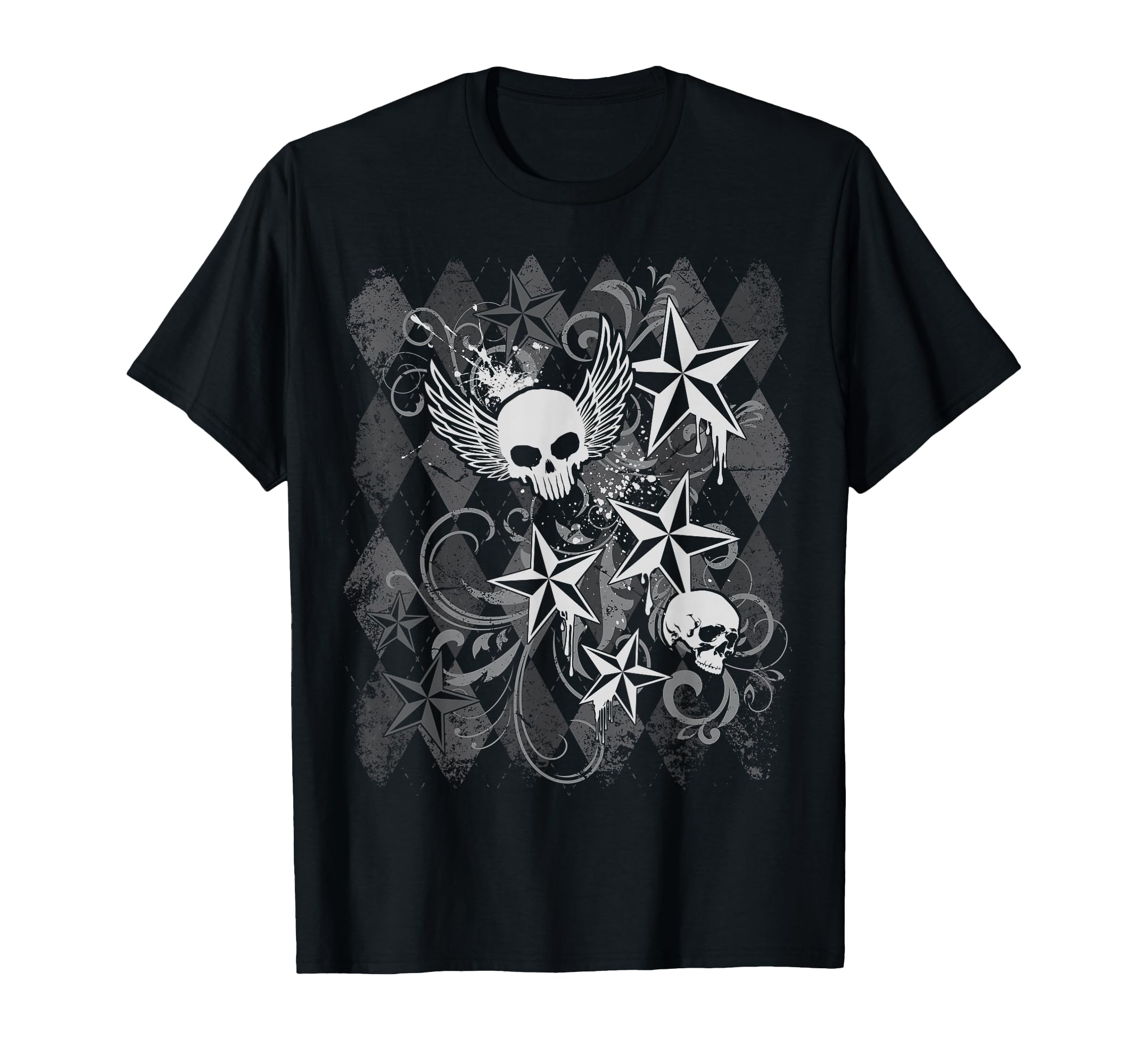 Y2K Grunge Skull Wings 2000S 90S Emo T-Shirt - Minimalist Print Men Women - T-Shirt, Sweatshirt, Hoodie