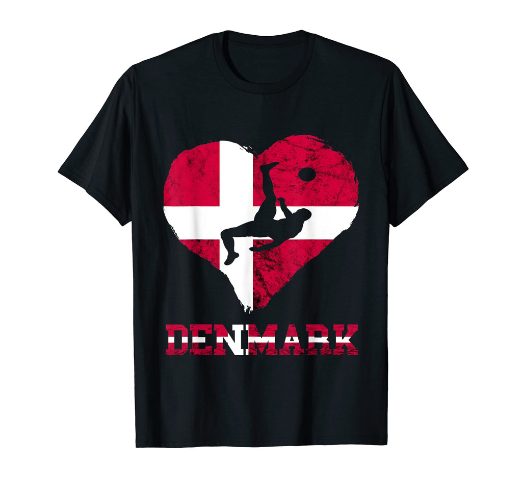 Danish Soccer Team Heart Denmark T-Shirt - Fun Novelty Design for Adults - T-Shirt, Sweatshirt, Hoodie