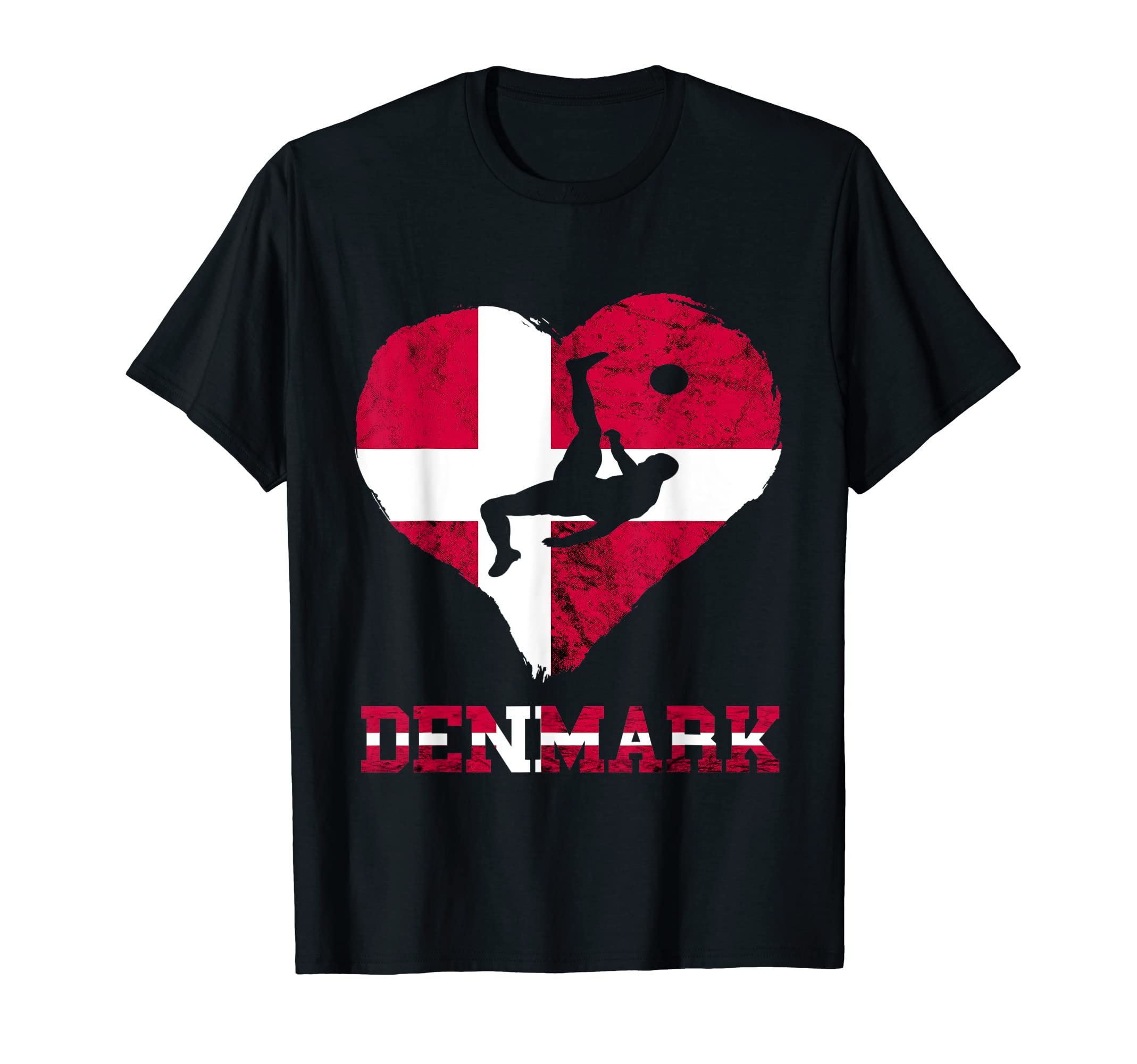 Danish Soccer Team Heart Denmark T-Shirt - Fun Novelty Design for Adults - T-Shirt, Sweatshirt, Hoodie