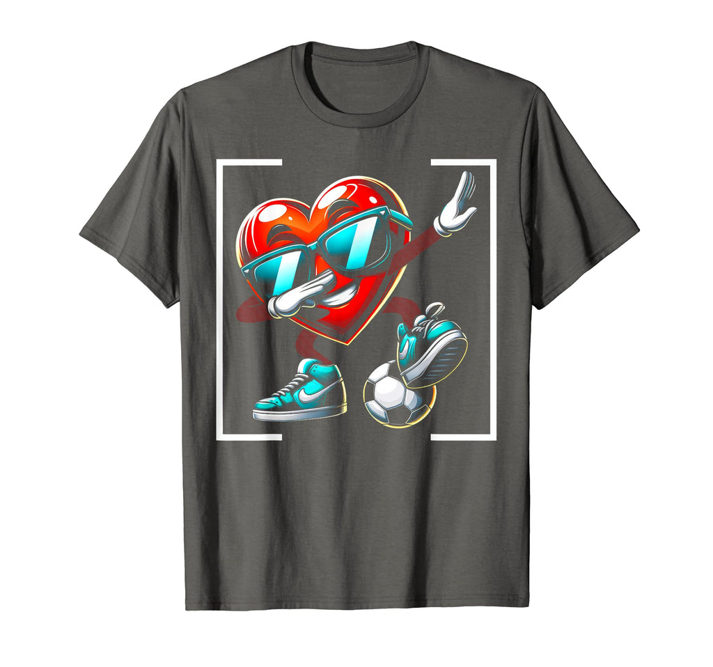 Heart Dabbing Football Soccer Cartoon T-Shirt - Graphic Print Unisex - T-Shirt, Sweatshirt, Hoodie