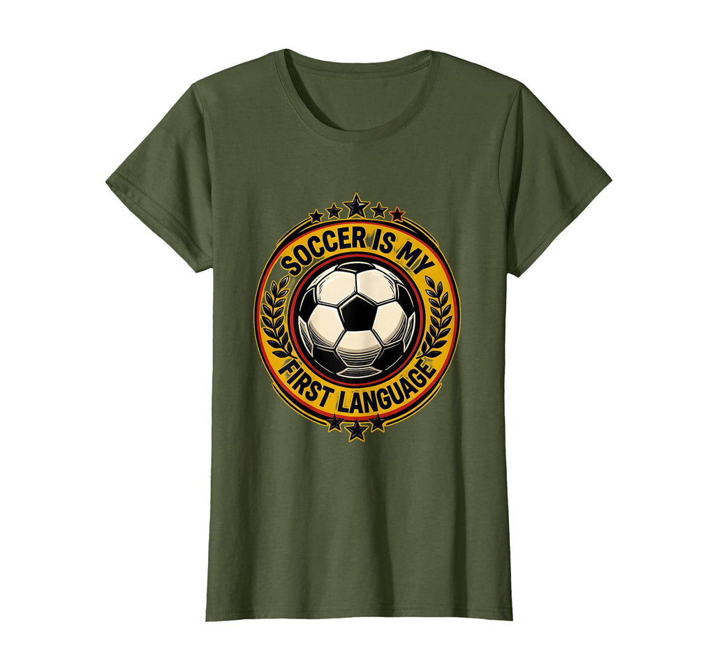 Soccer Is My First Language Fan T-Shirt - Minimalist Print for Adults - T-Shirt, Sweatshirt, Hoodie