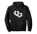 Double Heart Soccer Football Fan Hoodie - Streetwear Style Unisex - T-Shirt, Sweatshirt, Hoodie