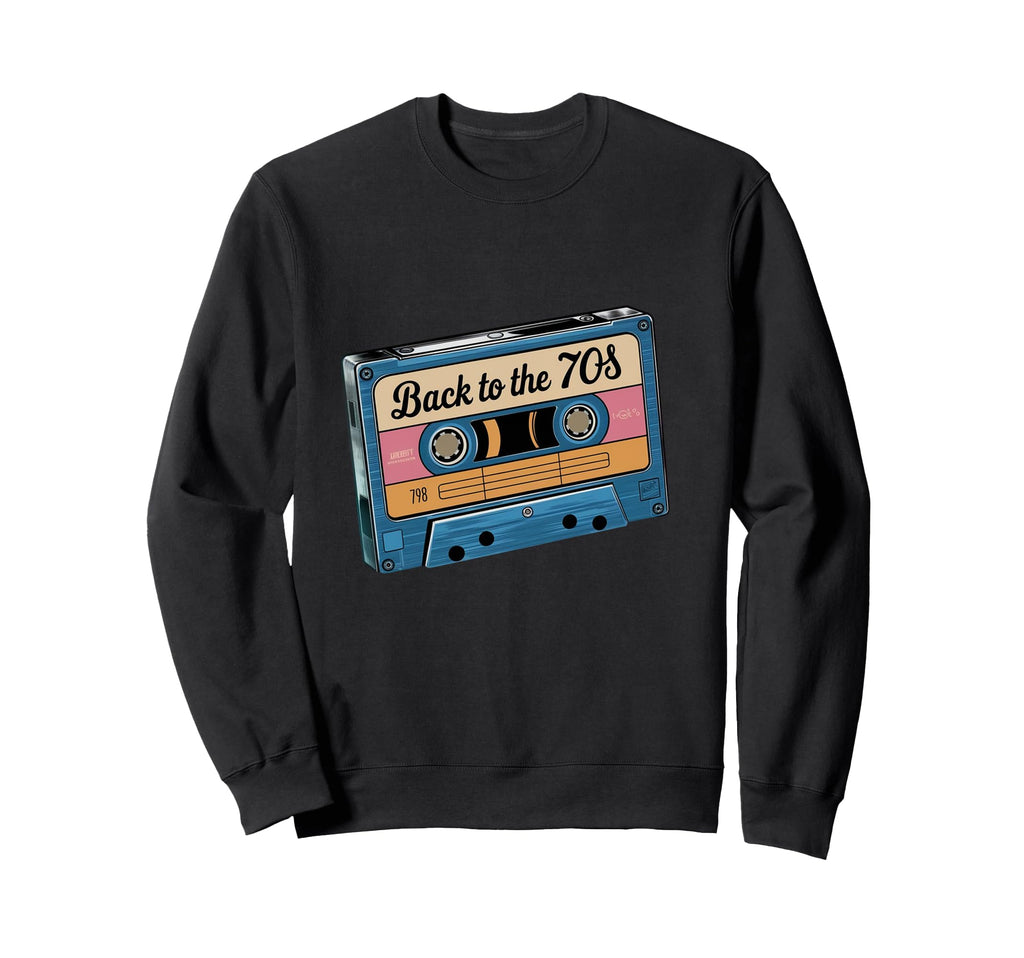 Groovy 70S Music Nostalgia Cassette Sweatshirt - Aesthetic Graphic Unisex - T-Shirt, Sweatshirt, Hoodie