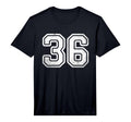 Number 36 White Sports Team Distressed T-Shirt - Graphic Print Unisex - T-Shirt, Sweatshirt, Hoodie