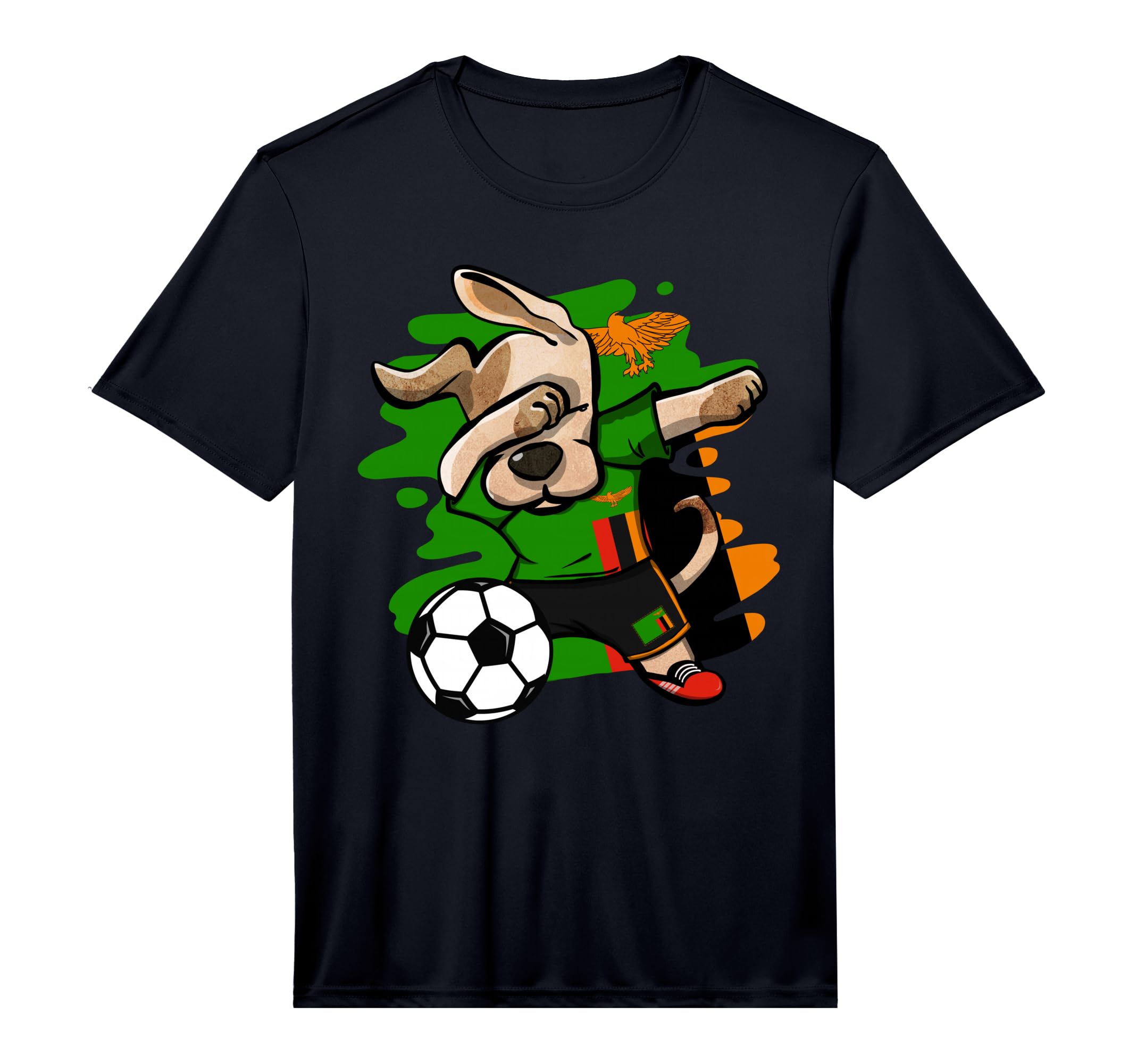 Dabbing Dog Zambia Soccer Fans T-Shirt - Casual Everyday Wear for Adults - T-Shirt, Sweatshirt, Hoodie