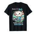 Just Who Loves Soccer Axolotl Football T-Shirt - Trendy Graphic for Adults - T-Shirt, Sweatshirt, Hoodie