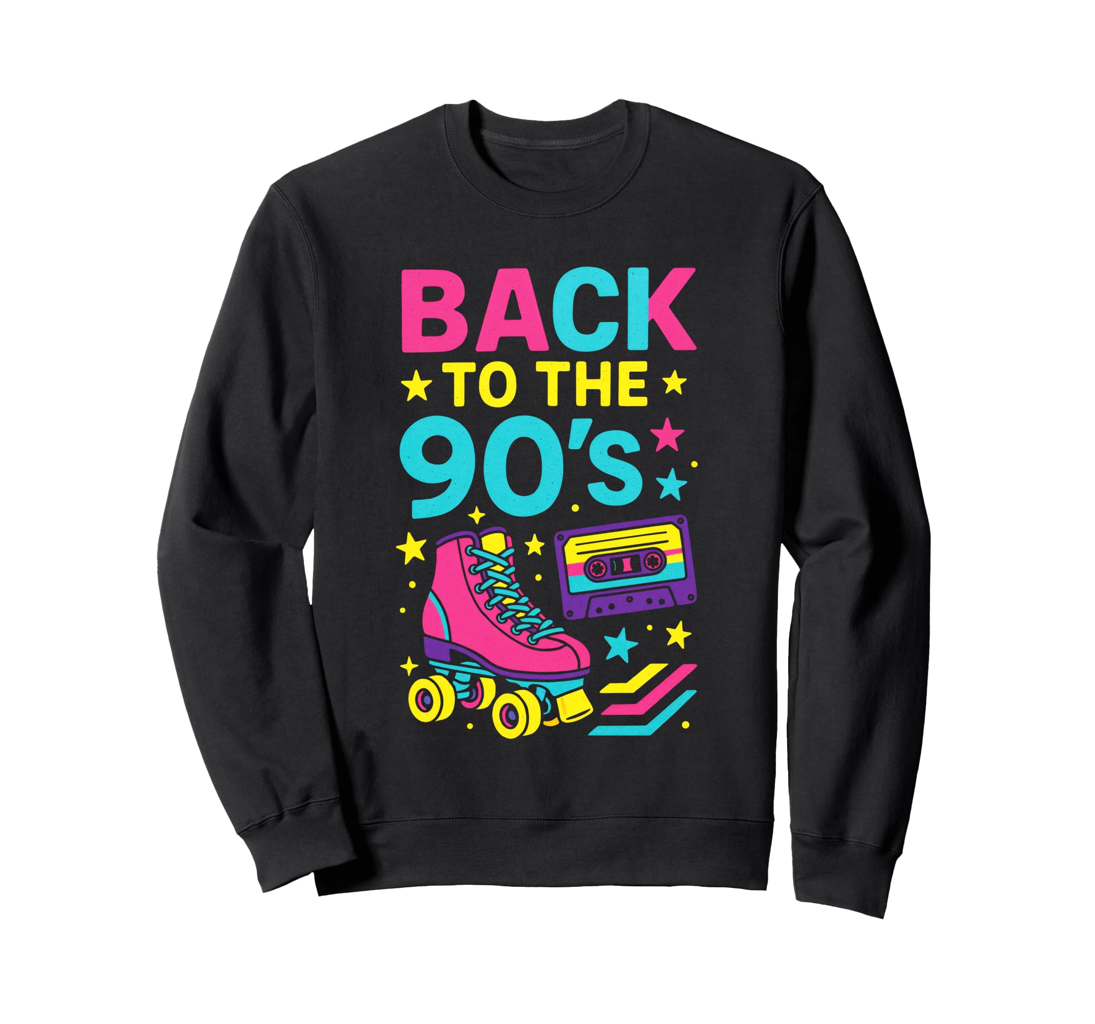 Back To 90S Rollerskate Nostalgia Sweatshirt - Unique Graphic Unisex - T-Shirt, Sweatshirt, Hoodie