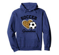 Soccer Grandparent Leopard Heart Hoodie - Fun Novelty Design for Adults - T-Shirt, Sweatshirt, Hoodie