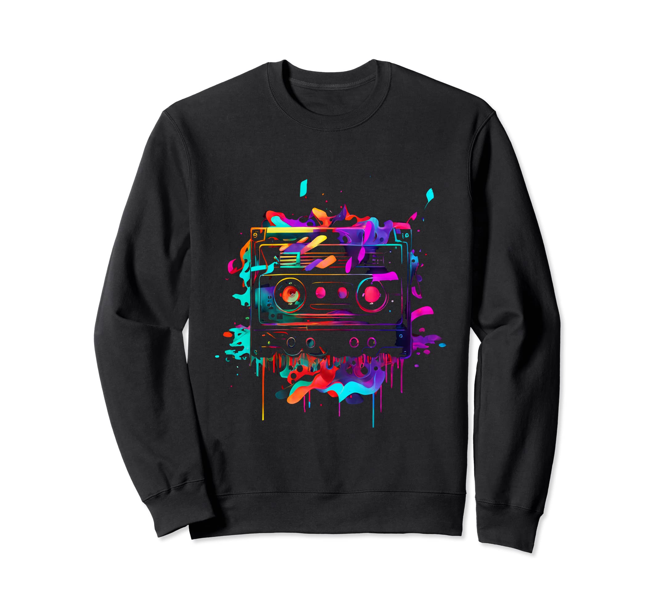 80S 90S Cassette Music Tape Sweatshirt - Aesthetic Graphic for Adults - T-Shirt, Sweatshirt, Hoodie