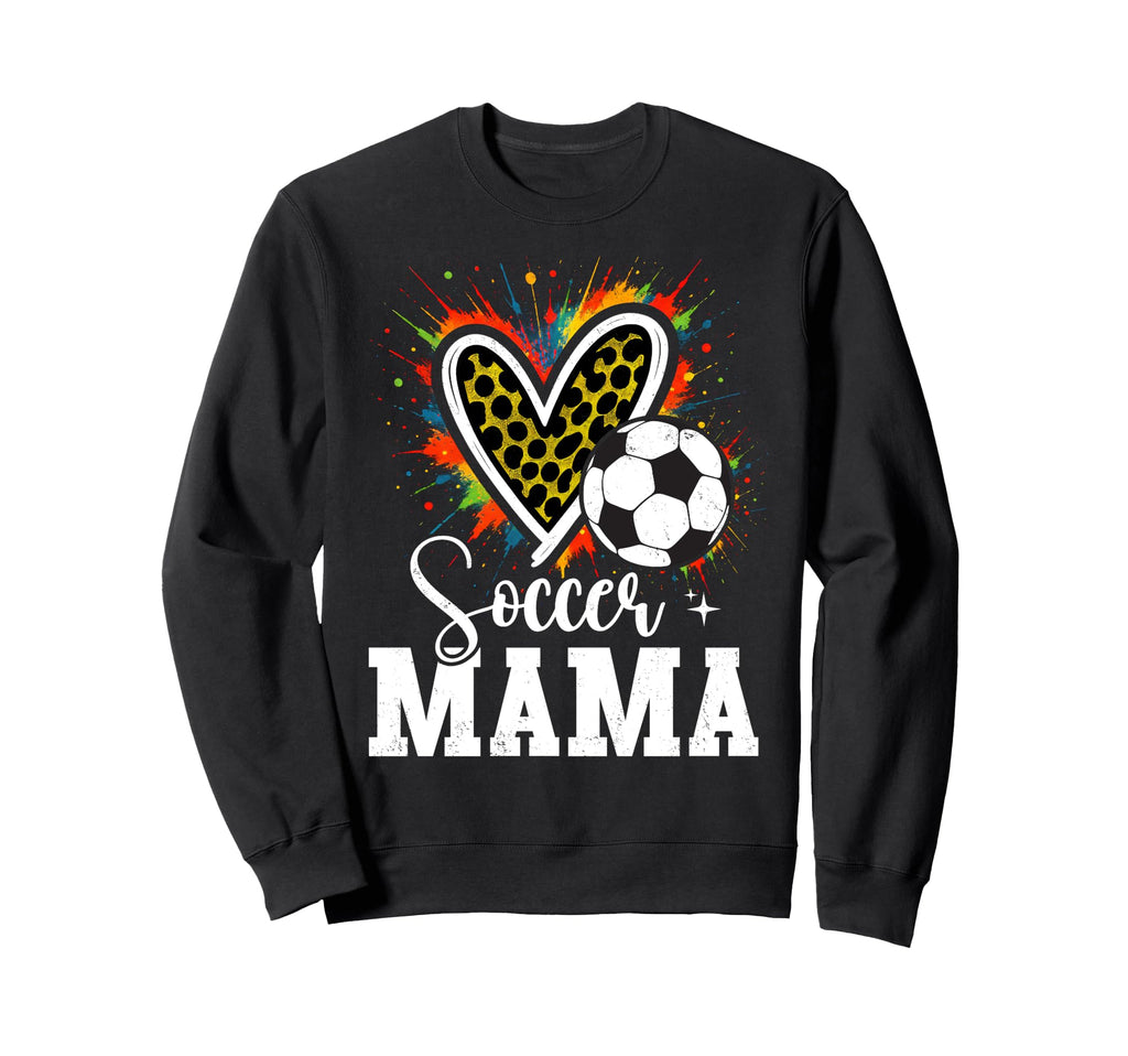 Soccer Mama Leopard Heart Colorful Sweatshirt - Streetwear Style for Adults - T-Shirt, Sweatshirt, Hoodie