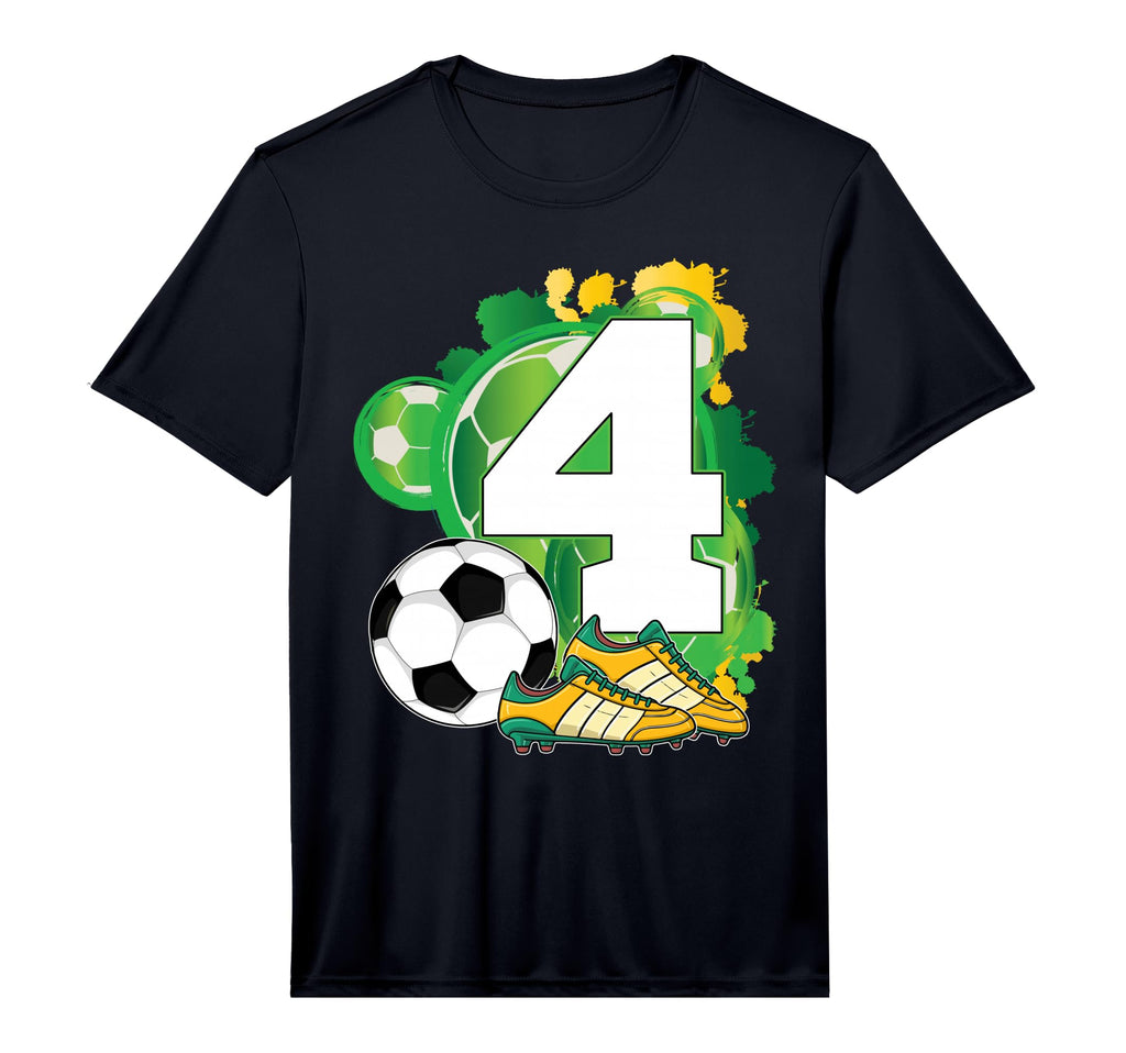 4Th Birthday Soccer Theme Party 4 T-Shirt - Custom Art Print for Adults - T-Shirt, Sweatshirt, Hoodie