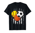 Softball Soccer Basketball Heart Funny T-Shirt - Minimalist Print Unisex - T-Shirt, Sweatshirt, Hoodie
