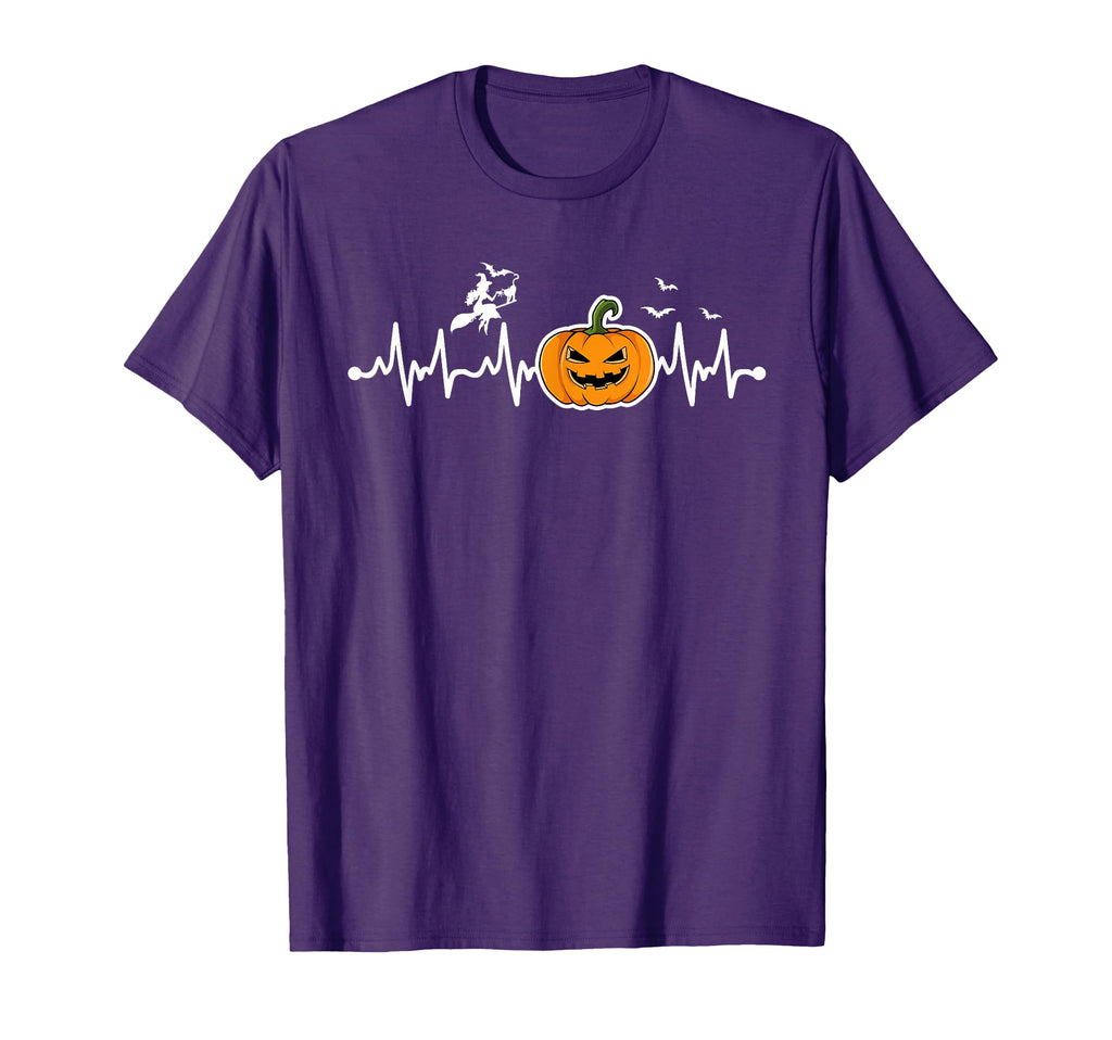 Pumpkin Heartbeat Halloween T-Shirt - Minimalist Print Men Women - T-Shirt, Sweatshirt, Hoodie