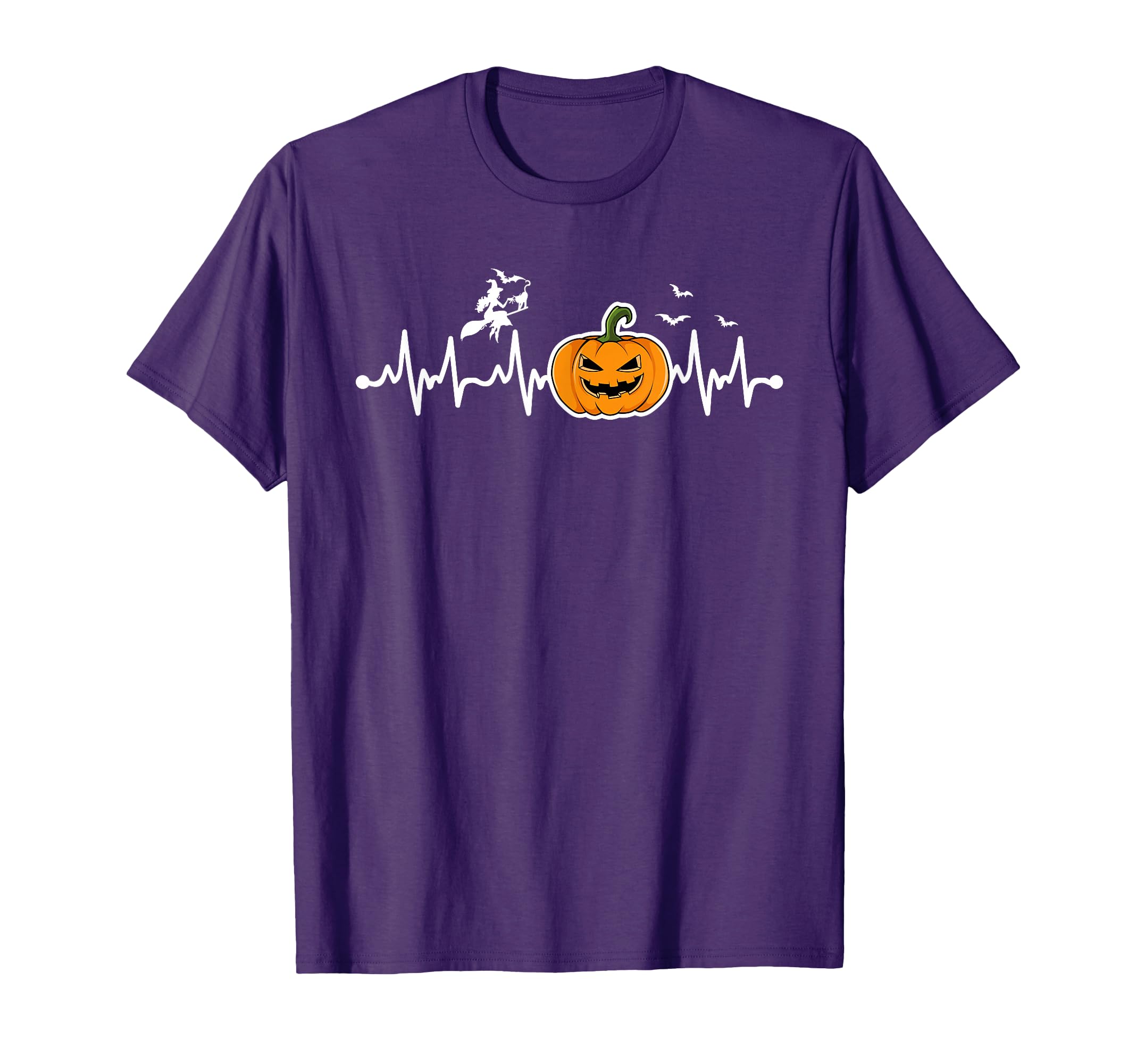 Pumpkin Heartbeat Halloween T-Shirt - Minimalist Print Men Women - T-Shirt, Sweatshirt, Hoodie