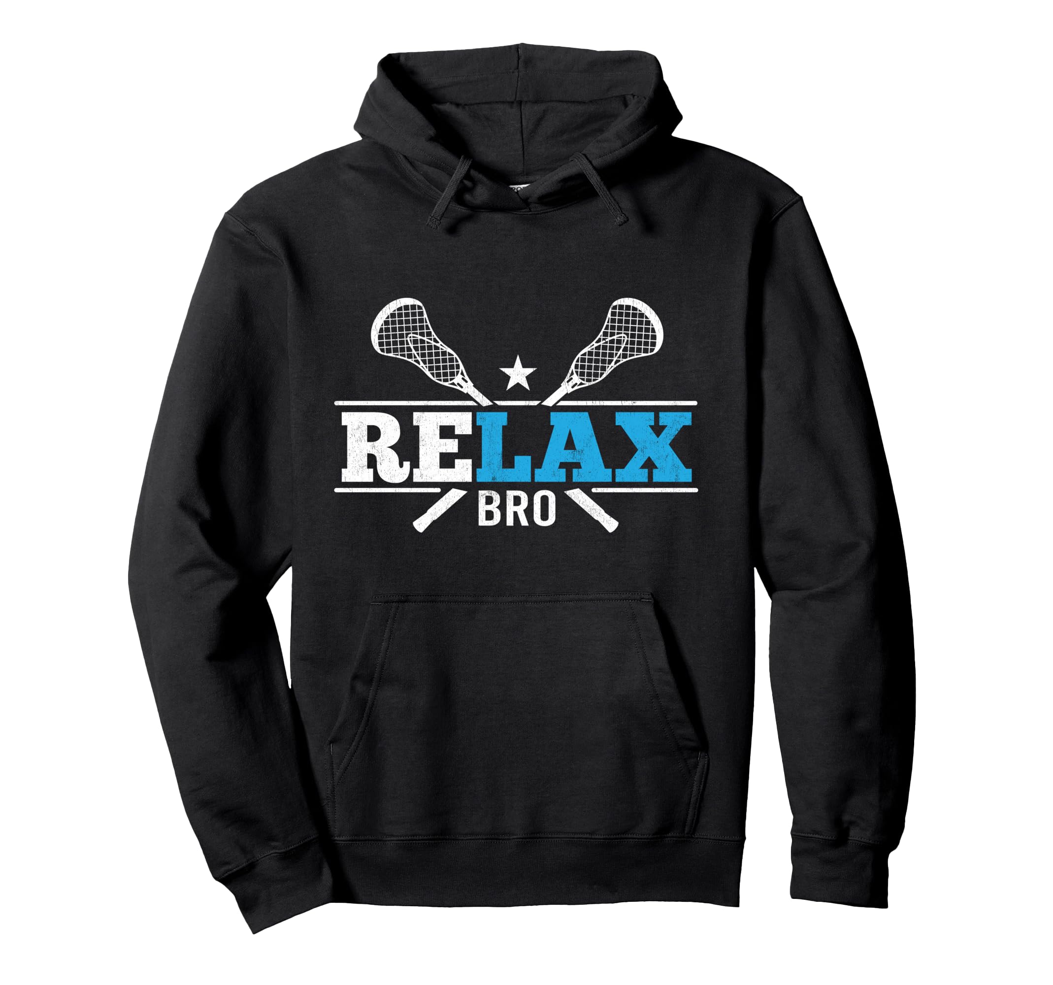Relax Bro Lacrosse Sports Goalkeeper Hoodie - Minimalist Print for Adults - T-Shirt, Sweatshirt, Hoodie